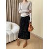 Atmosphere Design Sense Fine Glitter Sequins Split Straight Half-body Skirt Fall and Winter
