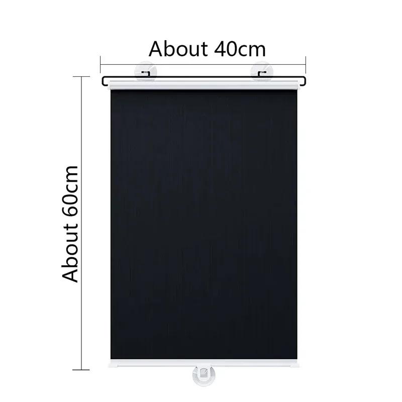 

No Drill Blackout Roller Window Blinds,Suction Cup Install Retractable Sunshade Curtain,UV Protection Blind for Home/Balcony/Car