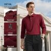 MONTAGUT Men's 5A Antibacterial Long Sleeve Pique Polo Shirt