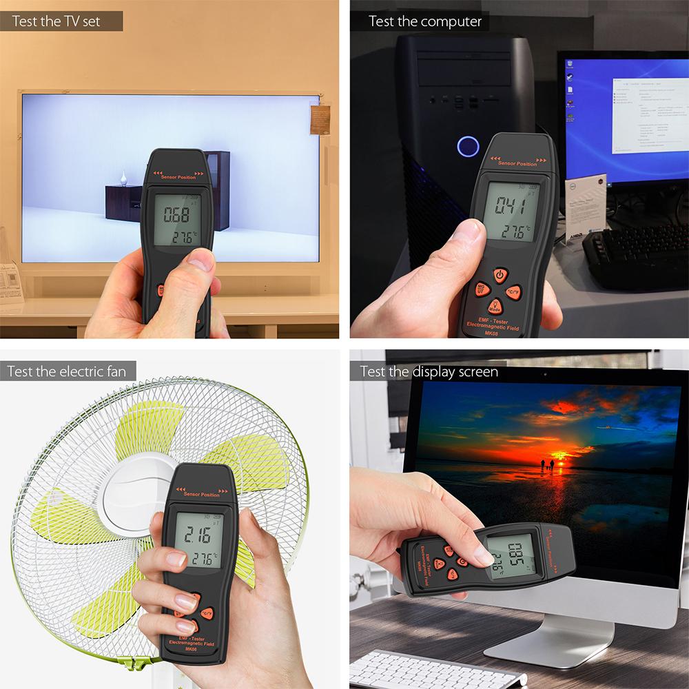 EMF Meter Handheld Mini Digital LCD EMF Detector Electromagnetic Field Radiation Tester Dosimeter Tester Counter