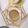 Rhombus Shape Candle Essential Oil Burner Gold Incense Burner Aromatherapy Stove  Yoga Studio