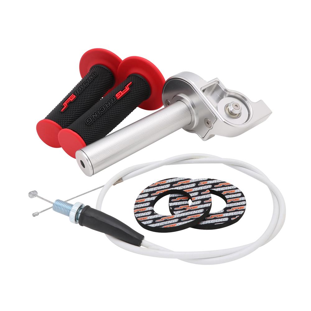 CNC Accelerator Throttle Twist Grips + Cable +Handlebar Grips Replacement For Pit Dirt Bike Minis With 7/8 Inch Application