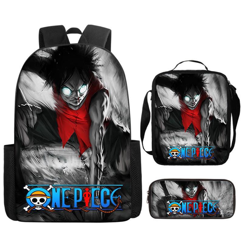 One Piece Piece Anime School Backpack With Air Cushion Straps And Durable Material For Children