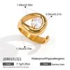 Youthway Oval Zircon Hollow Water Drop Open Rings For Women Delicate 18K Gold PVD Plated Stainless Steel Rings Fashion Jewelry