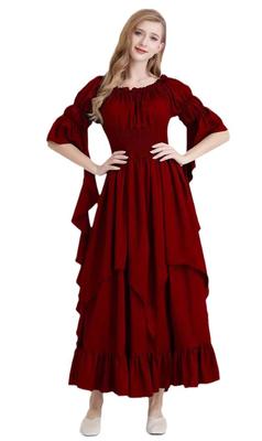 Qichenk Women's Medieval Princess Dress, Western-style, Club Dress, Lace, Stage Costume, Royal Outfit, Princess Line Dress, Luxurious Dress, Perfect F