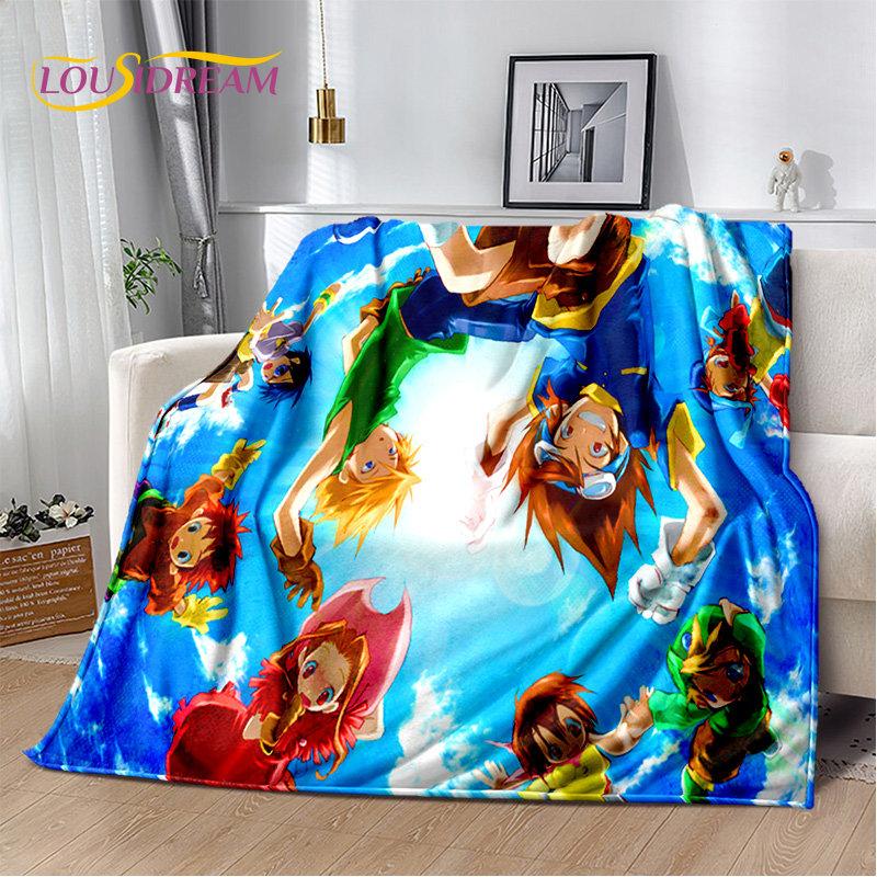 Digimon Adventure Monster Cartoon Soft Plush Blanket,Flannel Blanket Throw Blanket for Living Room Bedroom Bed Sofa Picnic Kids