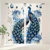 2-Piece Set Vibrant Peacock Print Curtains Rod Pocket Design For Living Room Kitchen Bedroom Window Blinds Home Decor Cortinas