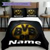 3pcs Duvet Cover Set (1*Duvet Cover + 2*Pillowcase, Without Core), Custom Name Borussia Dortmund Pattern Bedding Set, Home Bedroom Decor Gift
