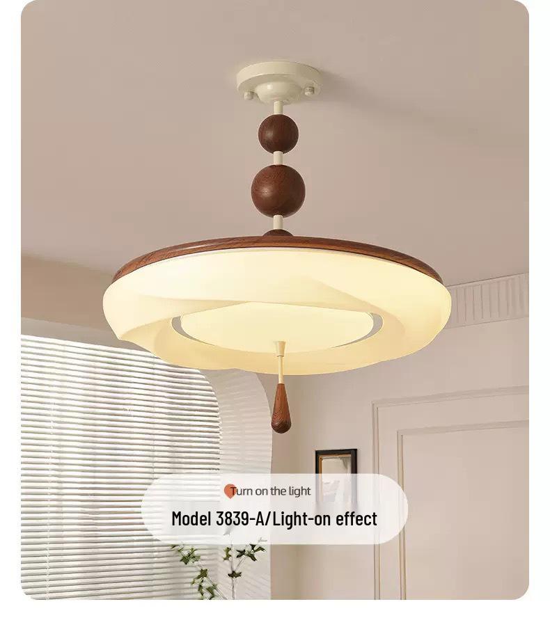 French Retro Cream Ceiling Light - Full Spectrum Eye Protection Chandelier for Bedroom or Study.