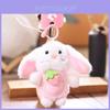 Cute Fruit Bunny Plush Keychain With Soft Polyester Fill For Bag Decoration