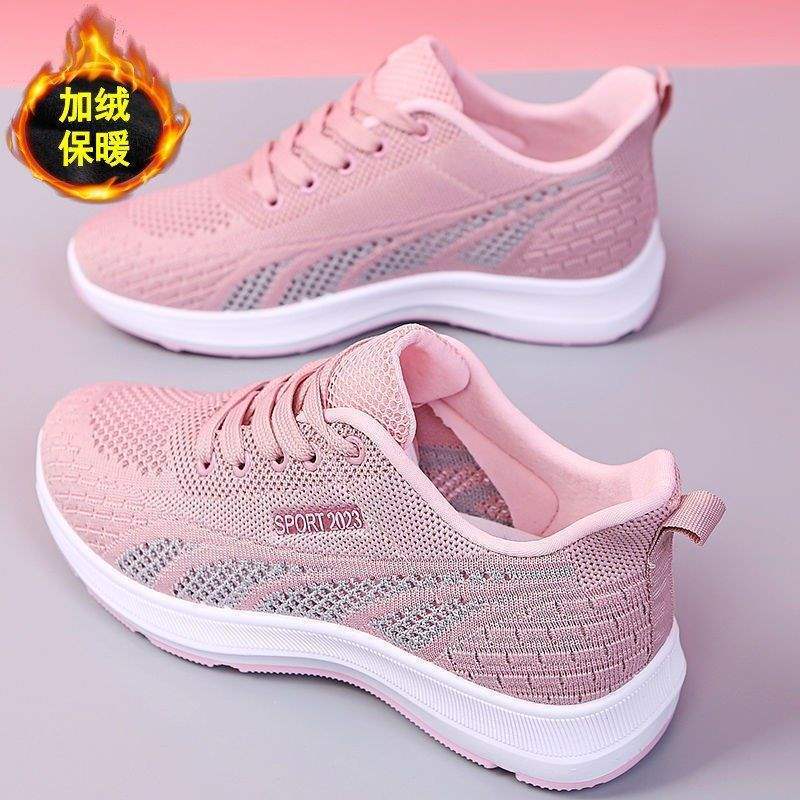 2025 spring new fly-woven mesh sports shoes women's casual non-slip soft-soled mother lightweight travel running shoes