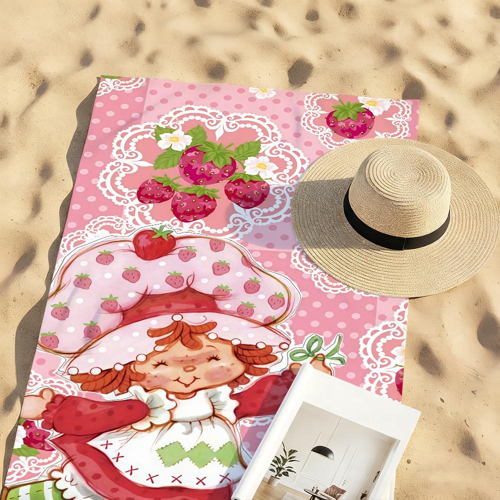 Cute S-strawberry Cartoon S-shortcake-S Towel Quick Drying Beach Towels Are Suitable For Swimming Pools Camping Yoga And The Gym