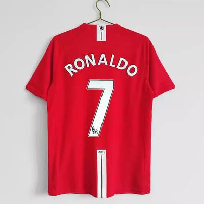 Man United 07-08 Retro No. Camiseta de Ronaldo 7 - Manga Corta/Larga, Local/Visitante, Premier League y Champions League.