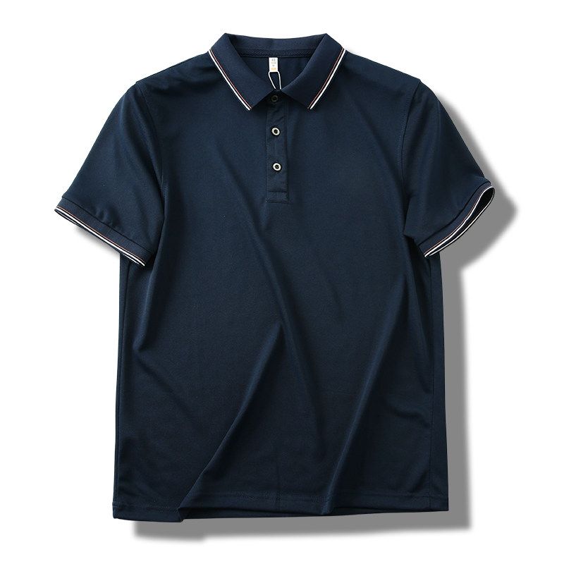 Short Sleeve Summer Export Export Collar Casual Shirt Navy Blue M