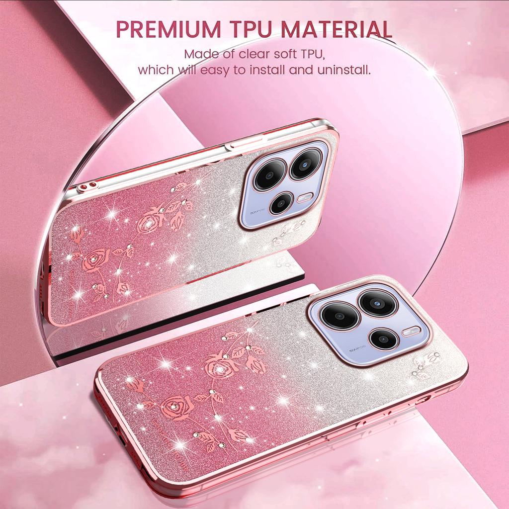 KADEM Pentru Xiaomi Redmi Note 14 4G (164,84 mm) Husă Floare TPU Flexibilă Gradient Husă Telefon