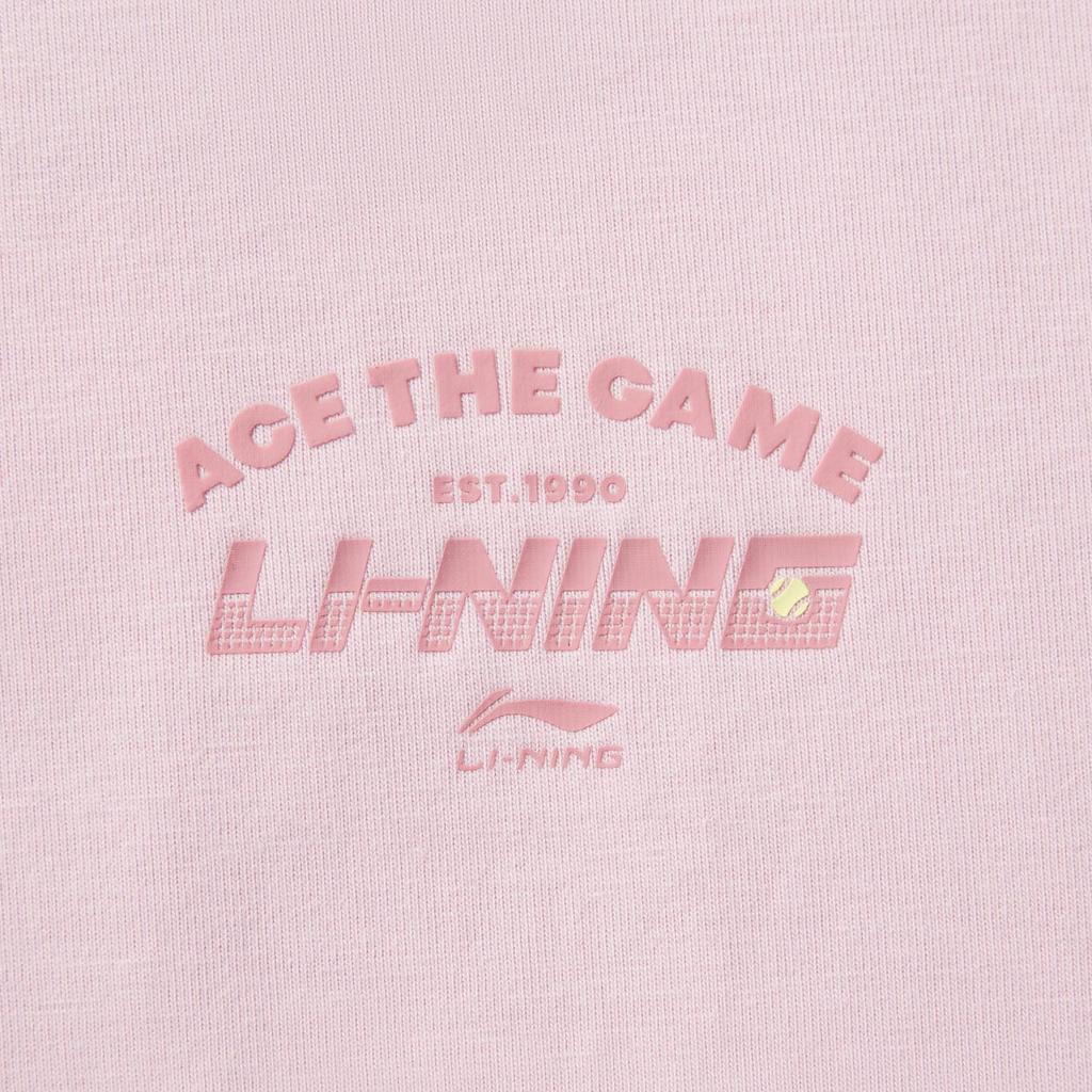 Li-Ning Comfortable Casual Simple Letter Print Round Neck Pullover Short Sleeve T-Shirt Men Tops Nude-Pink AHSV233-3