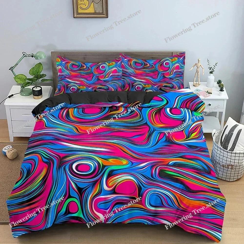 Abstract Duvet Cover 3D Pattern Printed Bedding Set Double Twin Queen King Size Quilt Cover With Pillowcase For Bedroom029