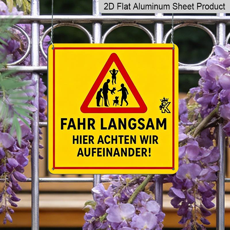 2D Flat -1pc, Vintage Metal Sign, Decorative Plaque and Ornament, Traffic Safety Sign, Street Warning Sign, Classic Retro Style Home Decor