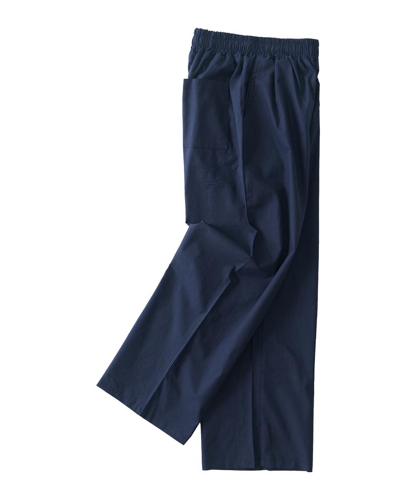 ANALOG MOOD Linen-Like Wide Pants (Navy)