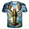 Funny Crayfish Graphic Short Sleeve Children's Clothing Boy Tshirt Fashion Casual Kids Summer Clothes Girl Clothes O-Neck Tops