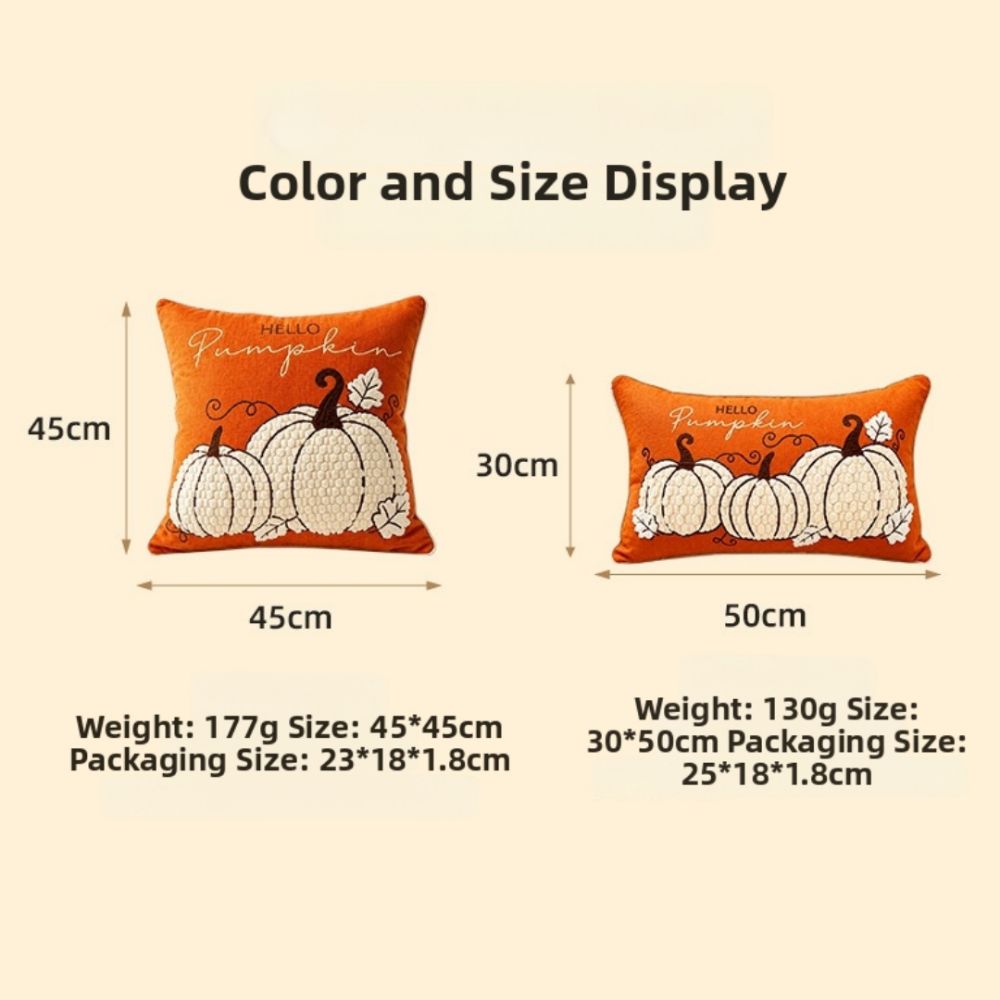 Chenille Throw Pillow Covers Maple Leaves Halloween Pillowcase Pillow Protectors Seasonal Decor