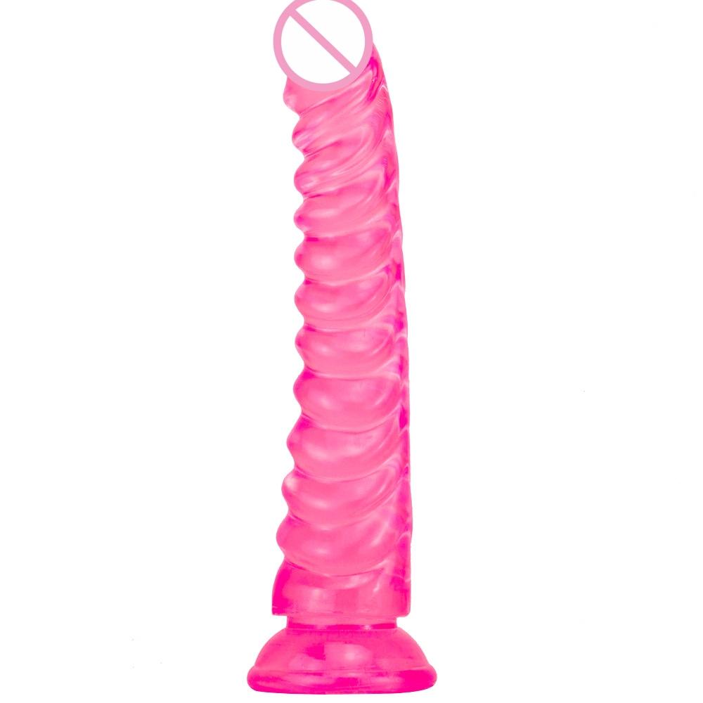 Cheap 5 Colors Small Transparent Suction Cup Jelly Women Erotic Anal Sex Toys Soft Clitori Vaginal Masturbators Penis