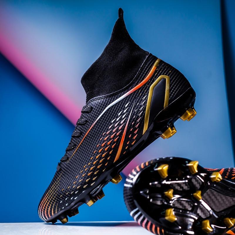World Cup high-top football shoes boys and girls broken nails long nails adult grass training shoes