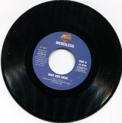 7inch Record MERCILESS  BOBBY CRYSTAL  War God Here  Dont Watch It STONE712 Stone Love Move UK Reggae Ska  Dub Used