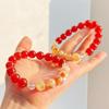 Vintage Natural White Crystal Chalcedony Honey Milk Cover Citrine Bracelet Bracelet