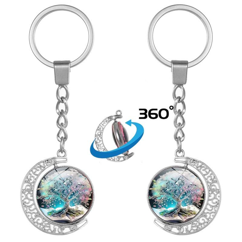 Tree of Life Double-Sided Rotating Pendant Keychain - Bag Charm & Car Ornament