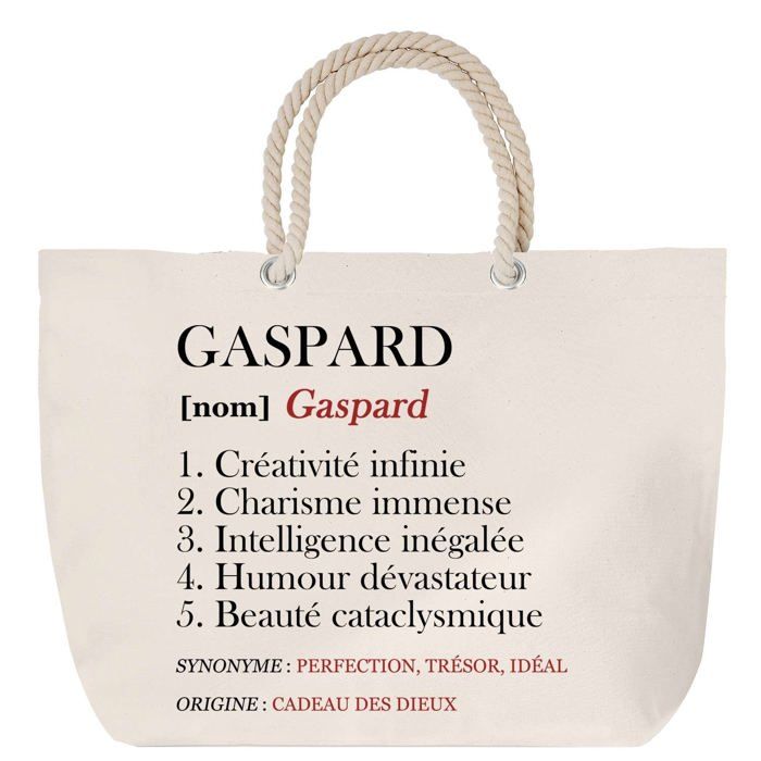 Sac de plage anse corde - PLANETEE - Gaspard - Grand format - Coton - Impression haute qualité (France)