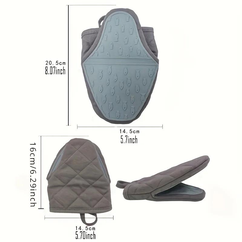 2pcs Heat-Resistant Silicone Trivets with Cotton Cover,Heat-Resistant Kitchen Mats - Non-Slip Microwave Safe Accessories