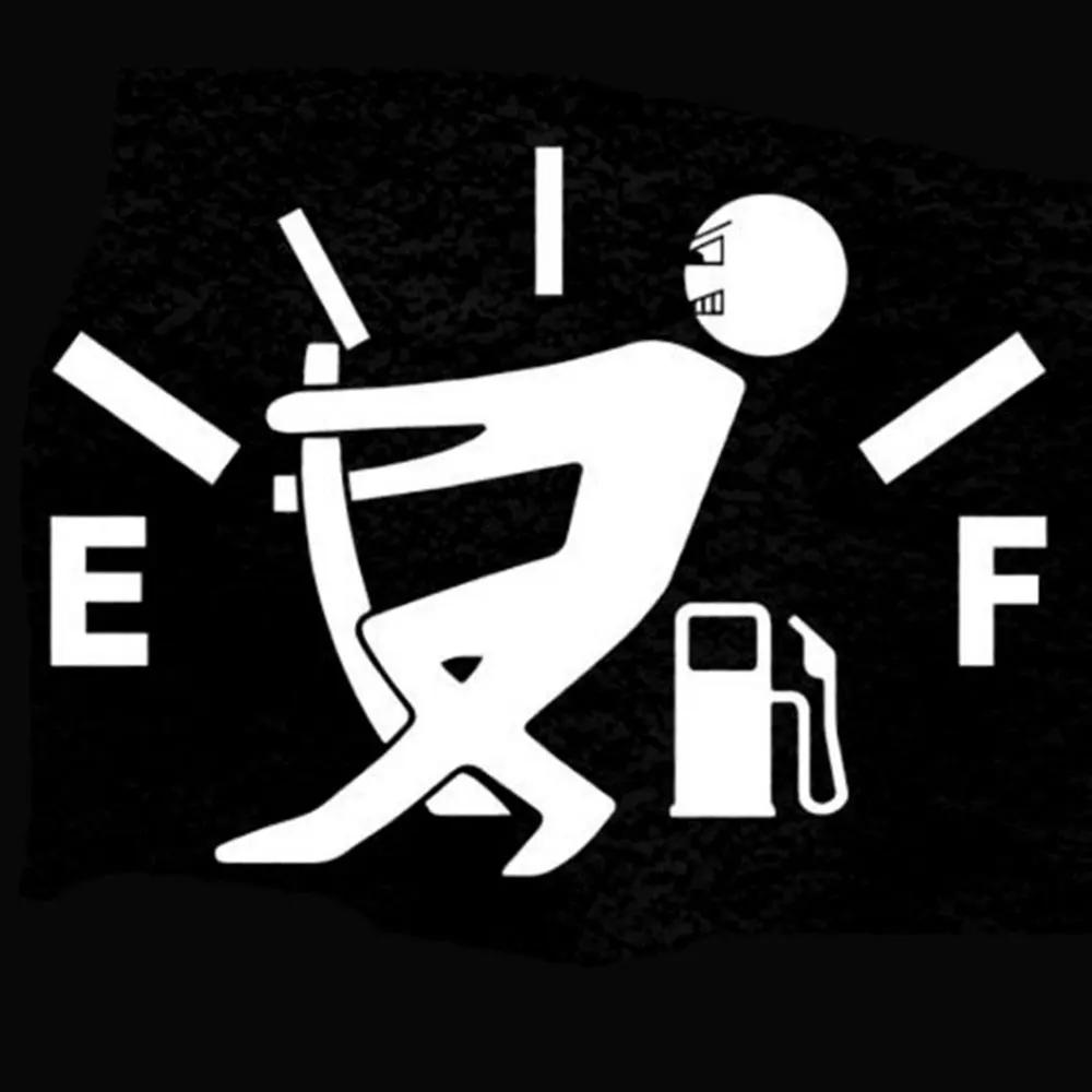 Car Stickers 12.7CM*9.2CM High Gas Consumption Decal Fuel Gage Empty Stickers Funny Vinyl Car Fuel Tank Cap Sticker