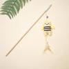 Interactive Cat Wand Toy Feather Plush Animal Cat Teaser Stick with Bell Indoor Kitten Play Exercise Toy
