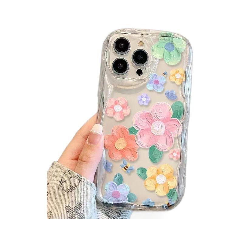 Oil Painting Colorful Flowers for 15promax iPhone Case iPhone14Pro Beautiful 13promax Soft X