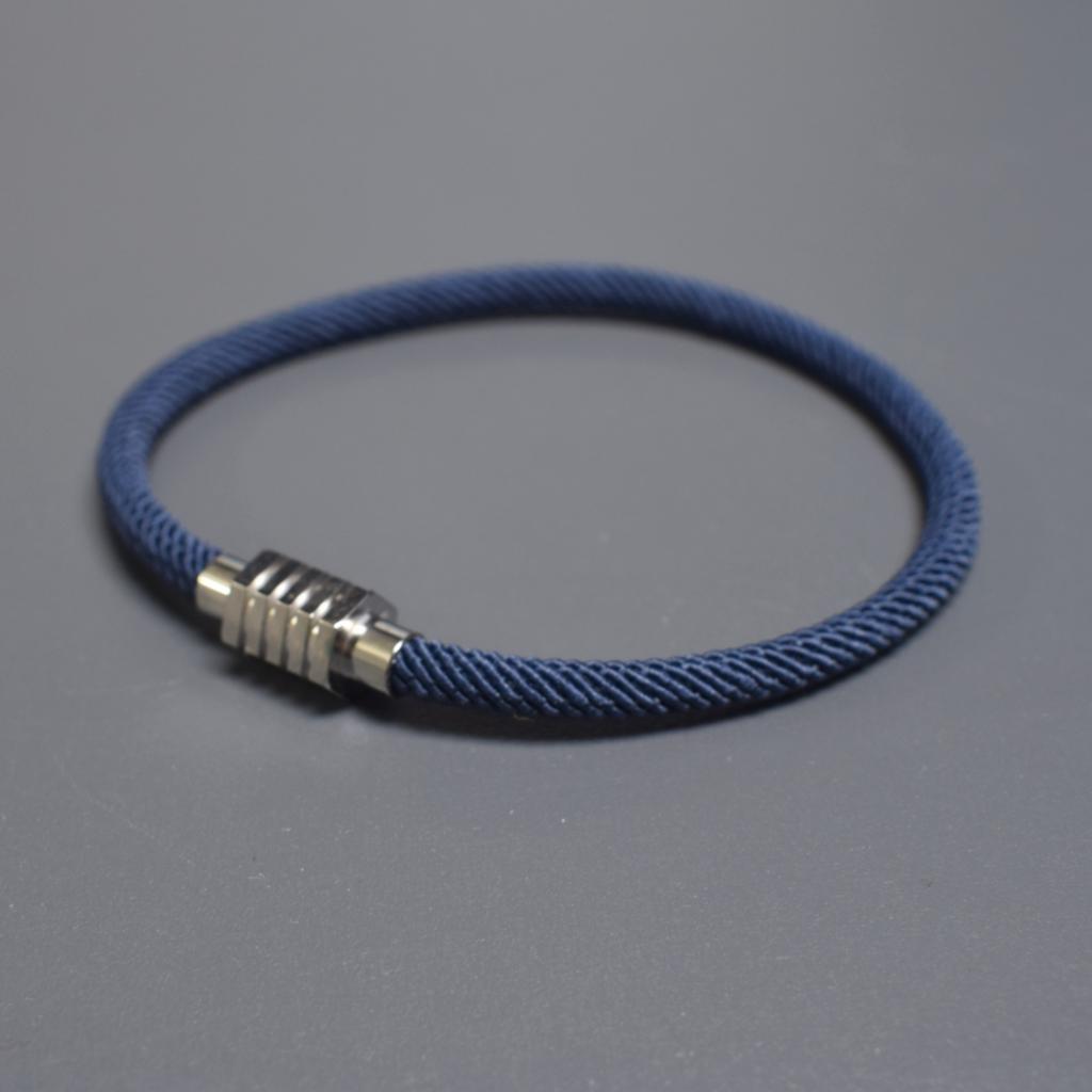 VOQ Fashion Geometric Hexagonal Stainless Steel Magnetic Buckle Rope Bracelet for Men Women Friendship Luxury Handmade Jewelry