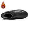Large size leather velvet cotton shoes side zipper winter warm and cold-resistant outdoor hiking snow boots