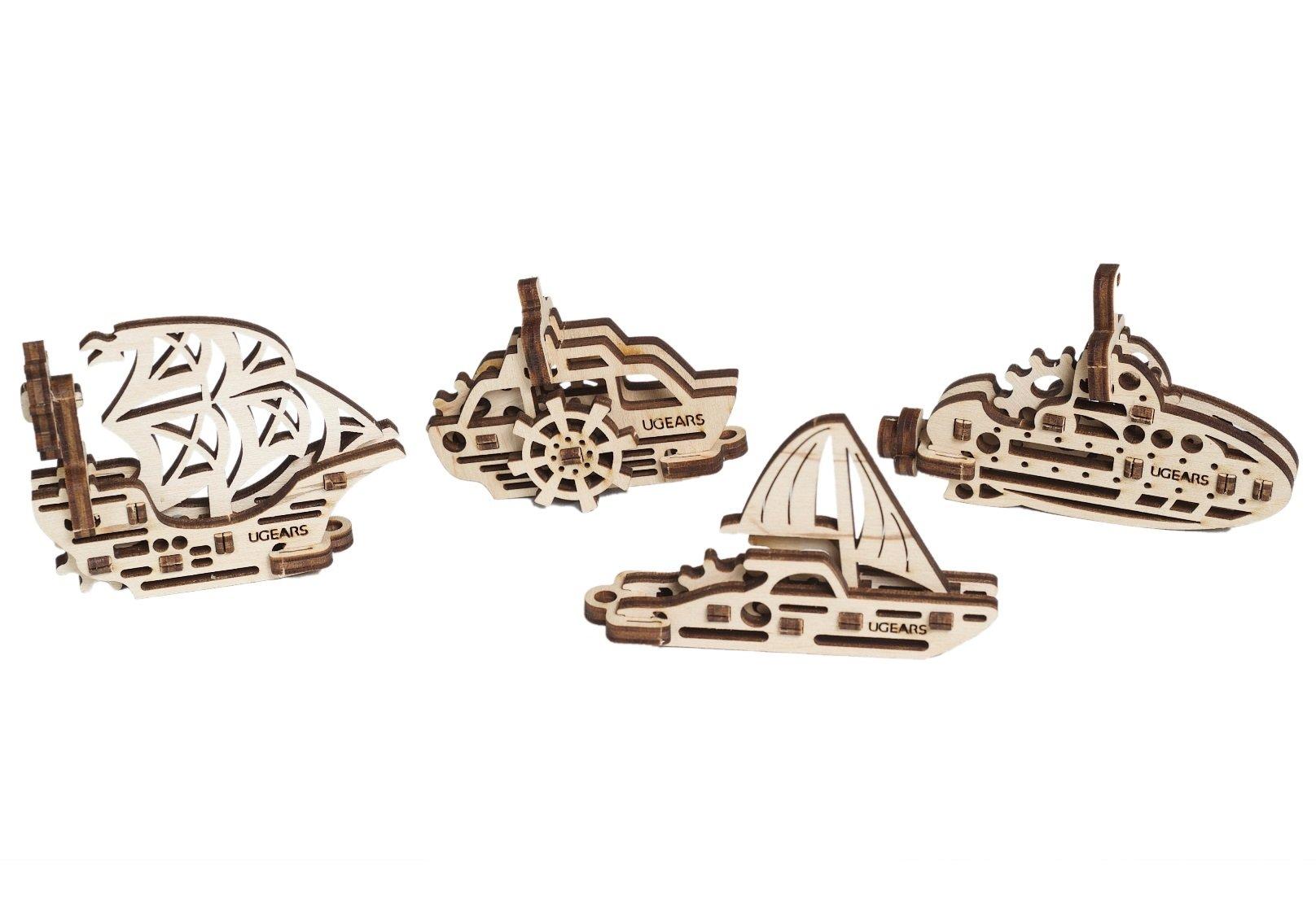 Ugears Ships Wooden Toy 3D Puzzle 70035 U-Fidget - Build-It-Yourself