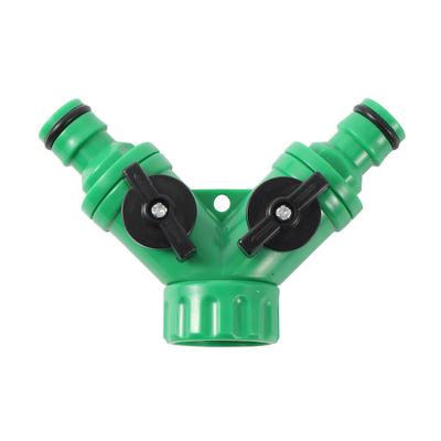 1/2" 3/4" Female Thread 2-Way Garden Tap Water Splitter Garden Hose Y Type Watering Adjustable Switch Water Controller Valve 1Pc