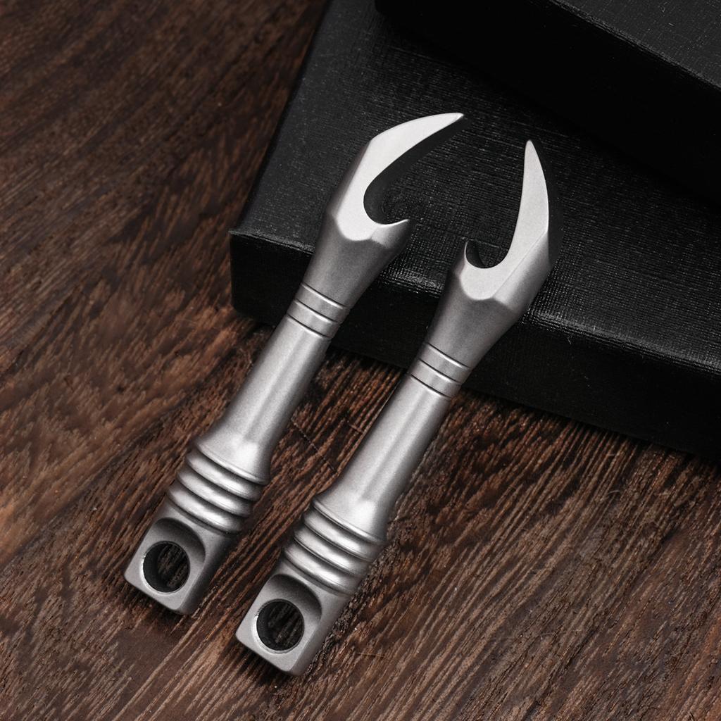 TC4 Titanium Alloy Crowbar Mini Keychain EDC Multi-functional Express Delivery Opening Tool Bottle Opener Necklace Pendant FC21
