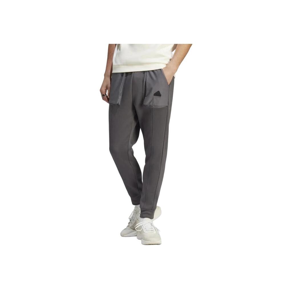 adidas Solid Color Pocket Detail Cuffed Casual Sports Pants Men Bottoms Gray IC9746