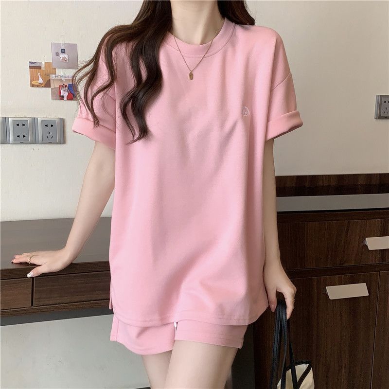 Women's Casual 2-Piece Set Oversized Short Sleeve T-shirt And Shorts Co-ord