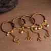 Zinc Zinc Alloy Devouring Gold Beast Bracelet Line Pray for Blessings Hand Strap Colorful Woven Rope  Holiday