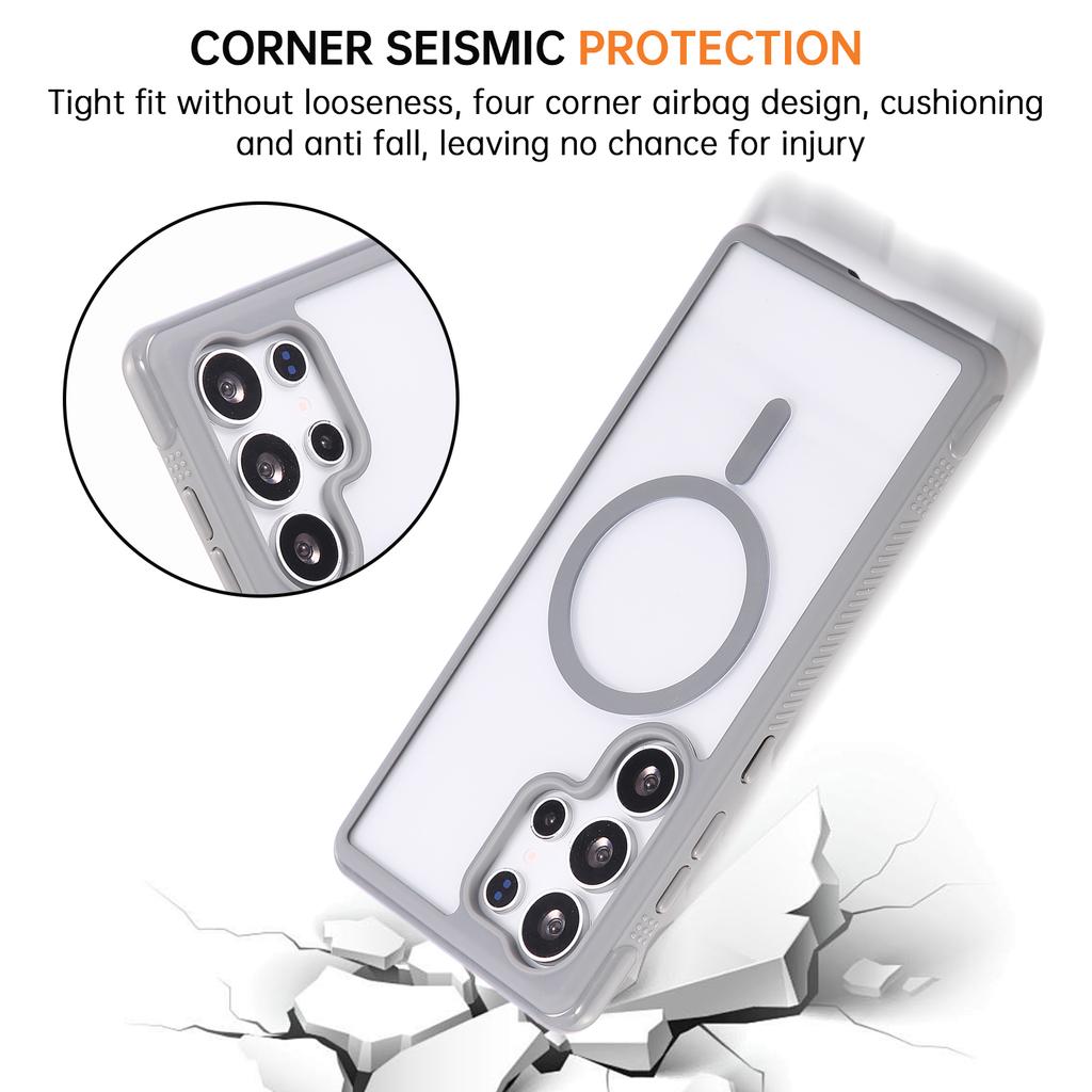 For Samsung Galaxy S25 Ultra Case TPU+PC Transparent Protective Phone Cover with Wrist Strap