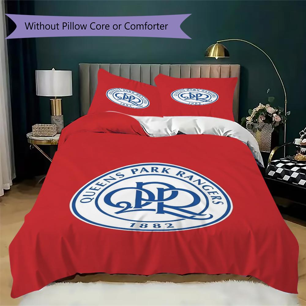 Queens Park Rangers Fc Pattern Bedding Uilt Set Uilt Cover Pillowcase Home Decoration Birthday Gift (1 * Duvet Cover + 2 * Pillowcase Without Core)
