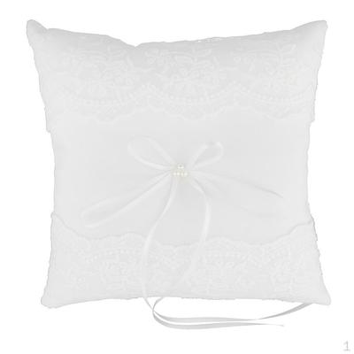 Romantic Wedding Lace Pearls Ring Cushion Pillow Holder 20 Cm