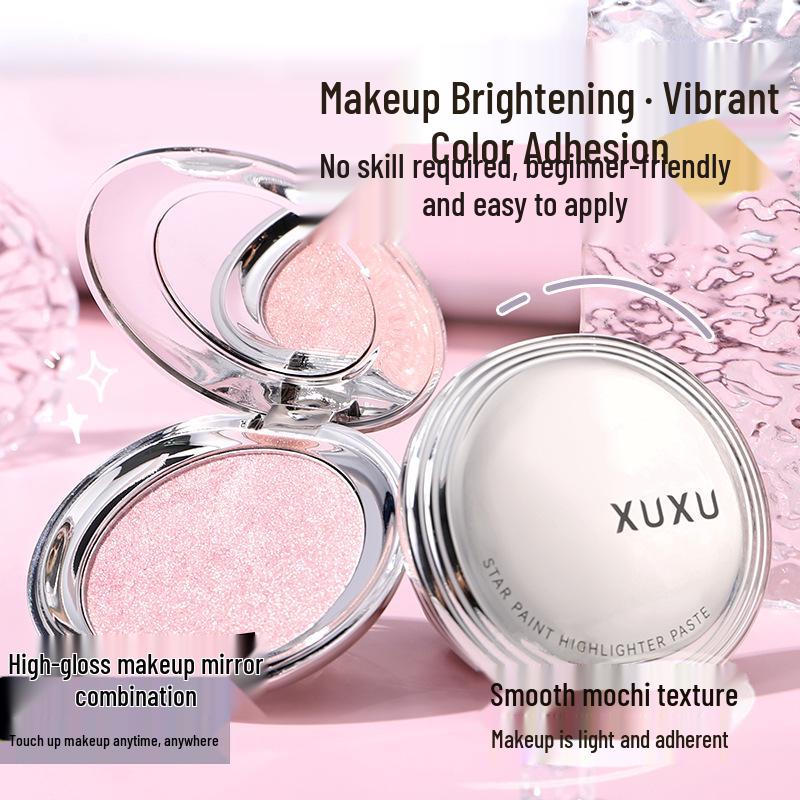 XUXU Starry River Highlight & Contour Palette - Matte & Shimmer Cream for Face Brightening