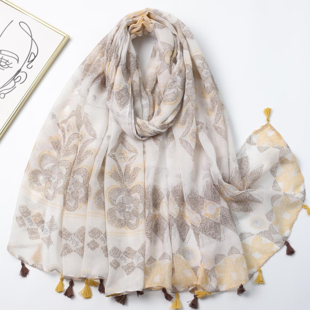 Little Sunflower Bali Yarn Printing Long Towel Factory Sales Travel Vacation Sunscreen Warm Women's Shawl