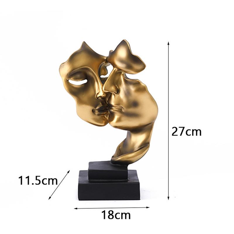 

Silence Is Golden Пара абстрактная фигура скульптура орнамент дома гостиная телевизор шкаф украшения золотой