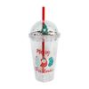 Reusable Drinking Cup Christmas Water Tumbler Double Walled Glitter Cup 450ml
